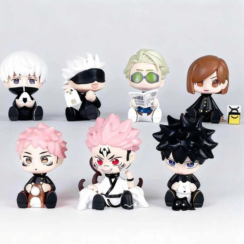 7Pcs Anime Jujutsu Kaisen Series Satoru Gojo Fushiguro Megumi Nanami Kento Figure Model Statue Desk Car Ornament Boy Toy Gift