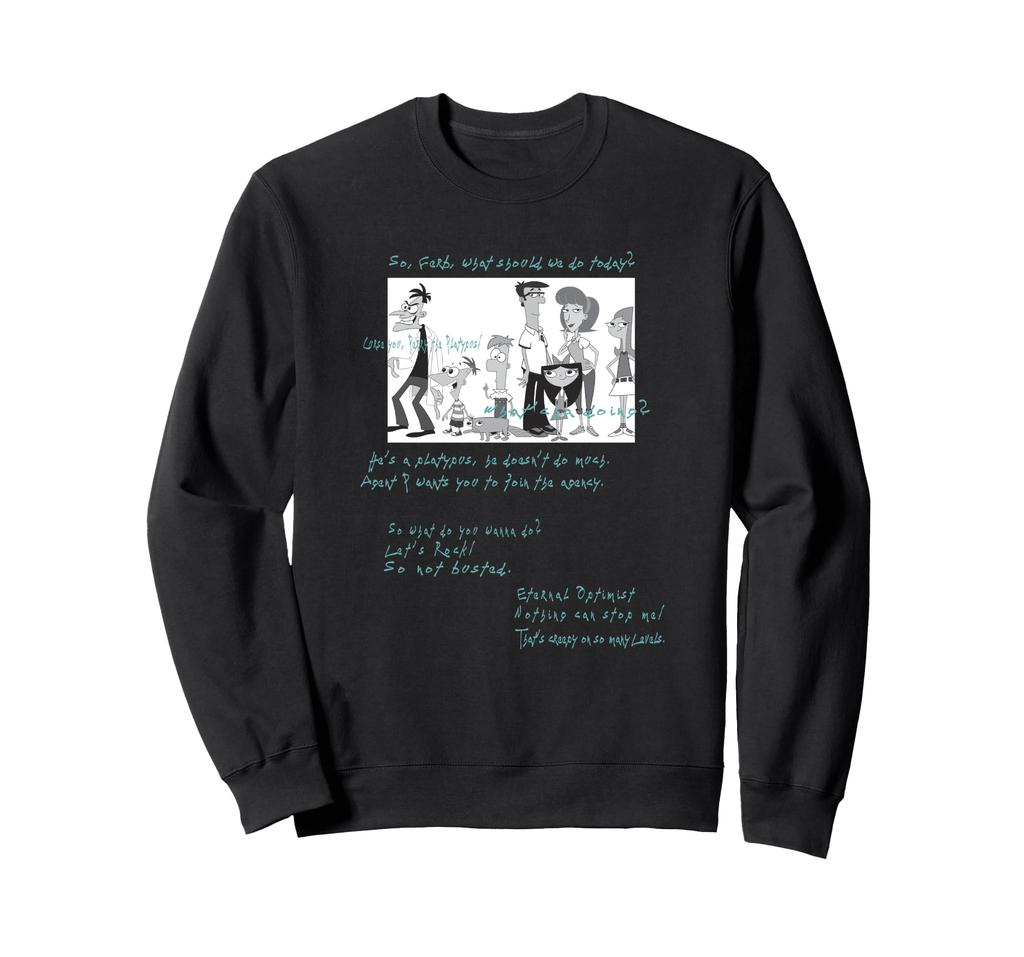 Disney Phineas and Ferb What Should We Do Today? Group Shot Sweatshirt