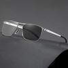 New Double-Bridge Metal-Frame Photochromic Anti-Blue Light Reading Glasses High-Definition Ultra-Light Presbyopia Eyewear