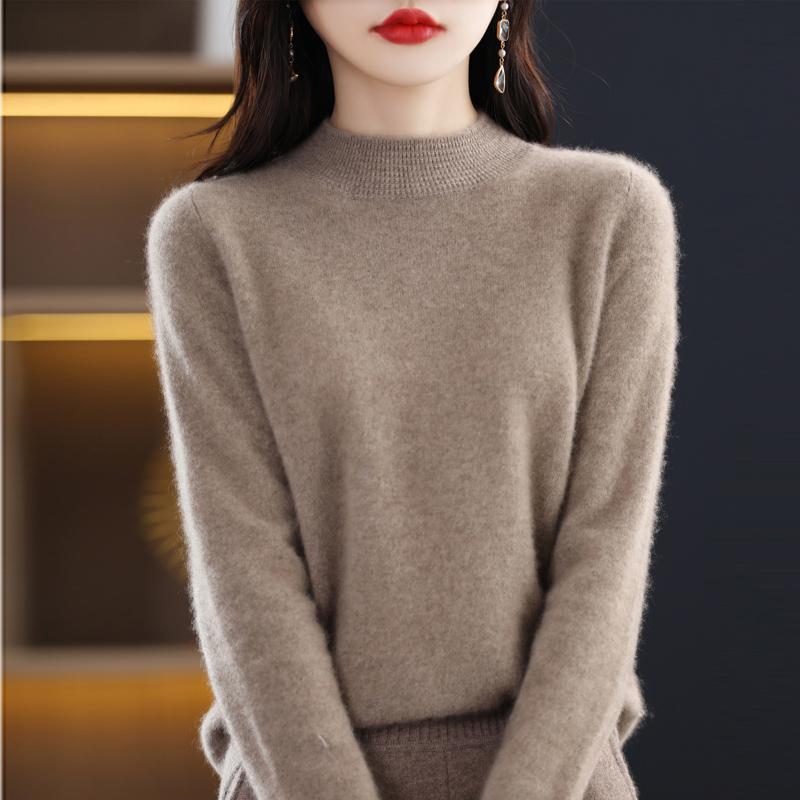 Women's Cashmere Sweater Qinghe Cashmere 30% Cashmere 70% Wool Autumn and Winter Pullover Warm and Fashionable