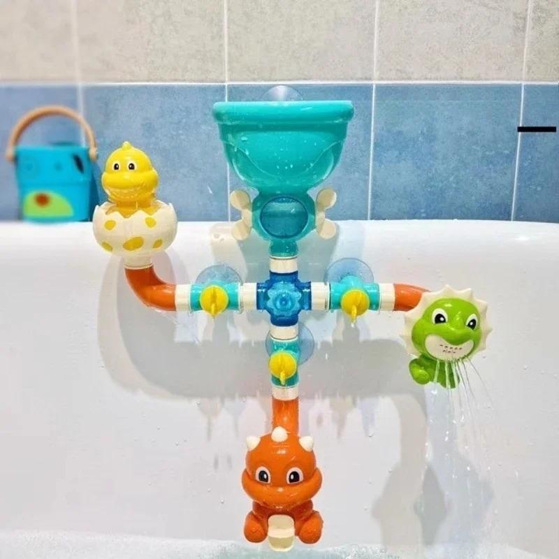 Non-Toxic Baby Bath Toys With Strong Suction Cups Tubes Spinner Squirt Water Game Set Toddlers Kids Shower Pool For 3 Years Children Gifts