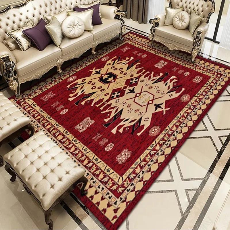Bohemian Carpet Persian Vintage Ethnic Style Crystal Velvet Carpet  Living Room Carpet Hotel Homestayfully Bedroom Carpet