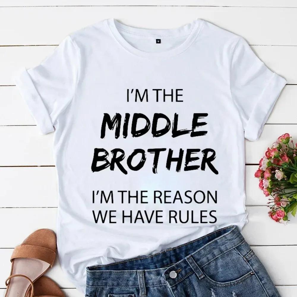 Oldest Brother Outfit I Make The Rules Matching Funny Sibling T-shirt for Men Fashion Trend T-shirt O-neck Tshirt Casual Tshirt