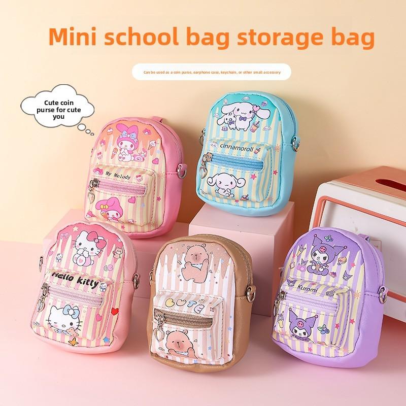 Pu Coin Purse With Zipper And Shoulder Strap For Girls And Teenagers