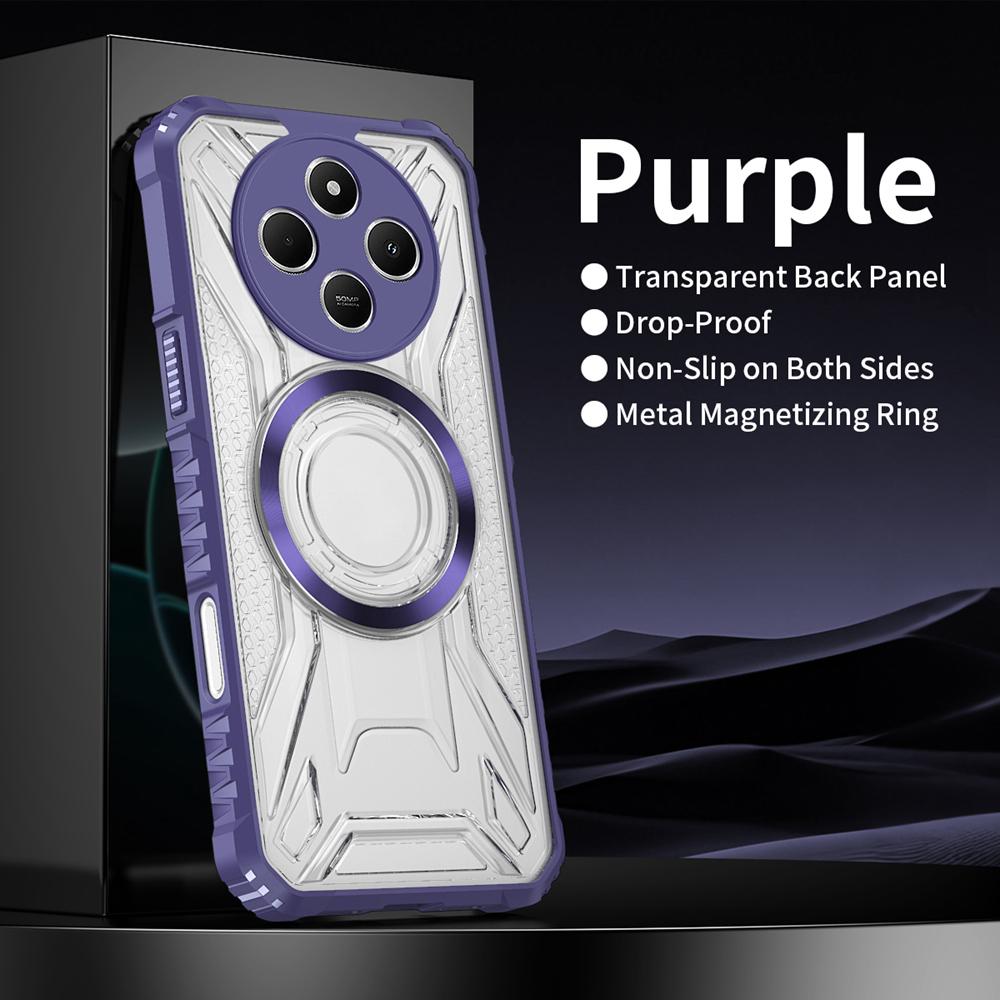 KEYSION Husă Magnetică Transparentă pentru Redimi 14C Silicon Moale+PC Rezistentă la Șocuri Husă de Telefon pentru Xiaomi POCO C75