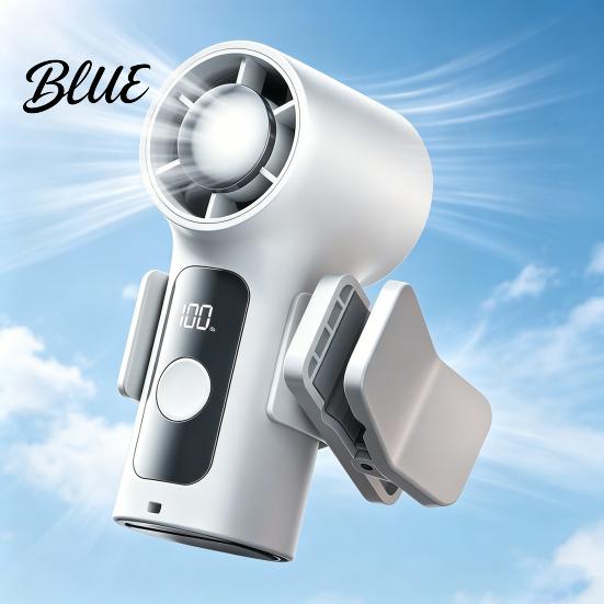 Cooling Fan with Detachable Clip Mini Portable Clip-on Fan LED Display 6 Speed Clip Electric Personal for Indoor Camping Office Travel