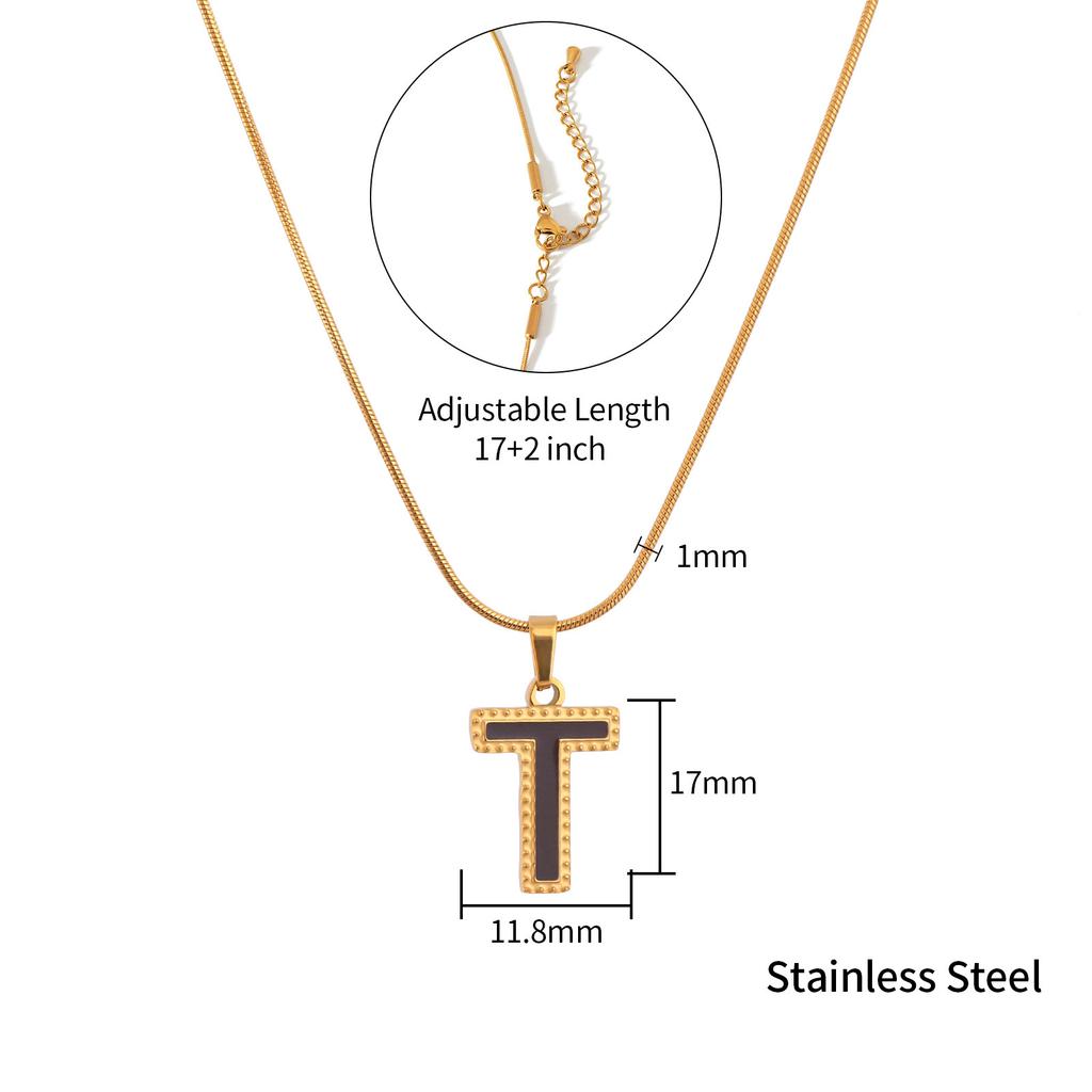 Neue Runde Schlangen-Halskette Englische Buchstaben-Halskette Tropföl-Anhänger Modisches Design Schmuck
