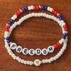 Freedom Bracelets Beaded Memorial Wristband Elastic Turning Point Patriotic Bracelets for Men Women Kids Commemorative Events