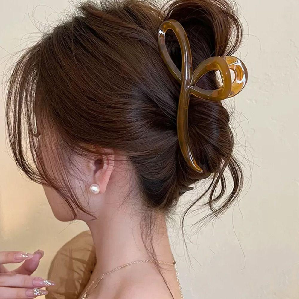 Bow Back Headband Hair Clips Jelly Color Hairpin Fashion Shark Clamp  Girls