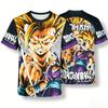2026 Summer Dragon Ball Retro Fitness T-shirt Men's Oversized 3D Printed Short-sleeved Family Unisex Children's Sports Shirt
