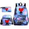 Popular Novelty Cool Bad Bunny Print 3pcs/Set Pupil School Bags Laptop Daypack Backpack Inclined Shoulder Bag Pencil Case