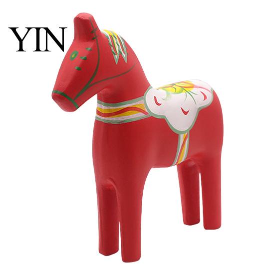 Decorazione Cavallo Svedese Tradizionale Figurine Trojana Dala Dipinta a Mano, Statua Ecologica in Legno Massiccio, Ornamento Decorativo Rustico da Tavolo per la Casa