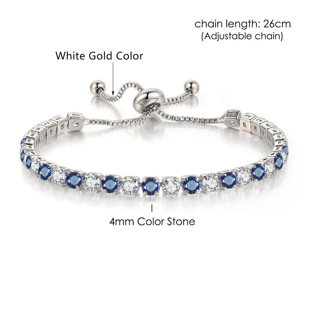 Adjustable Multicolor Tennis Bracelets for Women Ladies Wedding Rainbow Colorful Zircon Charm Bracelet Hand Chain Zircon DZH043