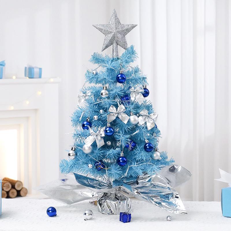 60cm Blue Mini Christmas Tree Set - Desktop & Window Display Decorations