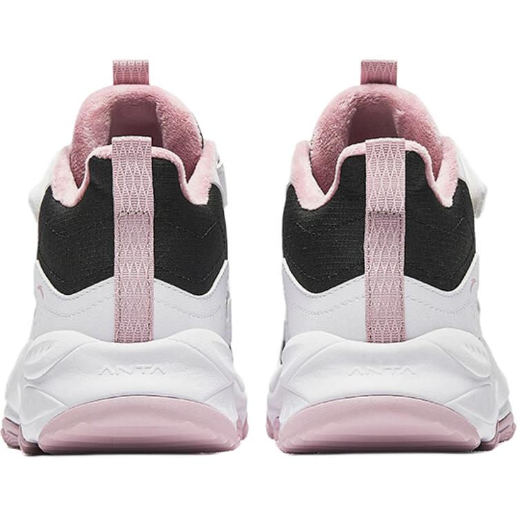 Anta Kids Synthetic Leather Fashion Versatile Non-Slip Wear-Resistant Breathable Mid-Top Casual Shoes Kids Casual Shoes Black White A22446932-7
