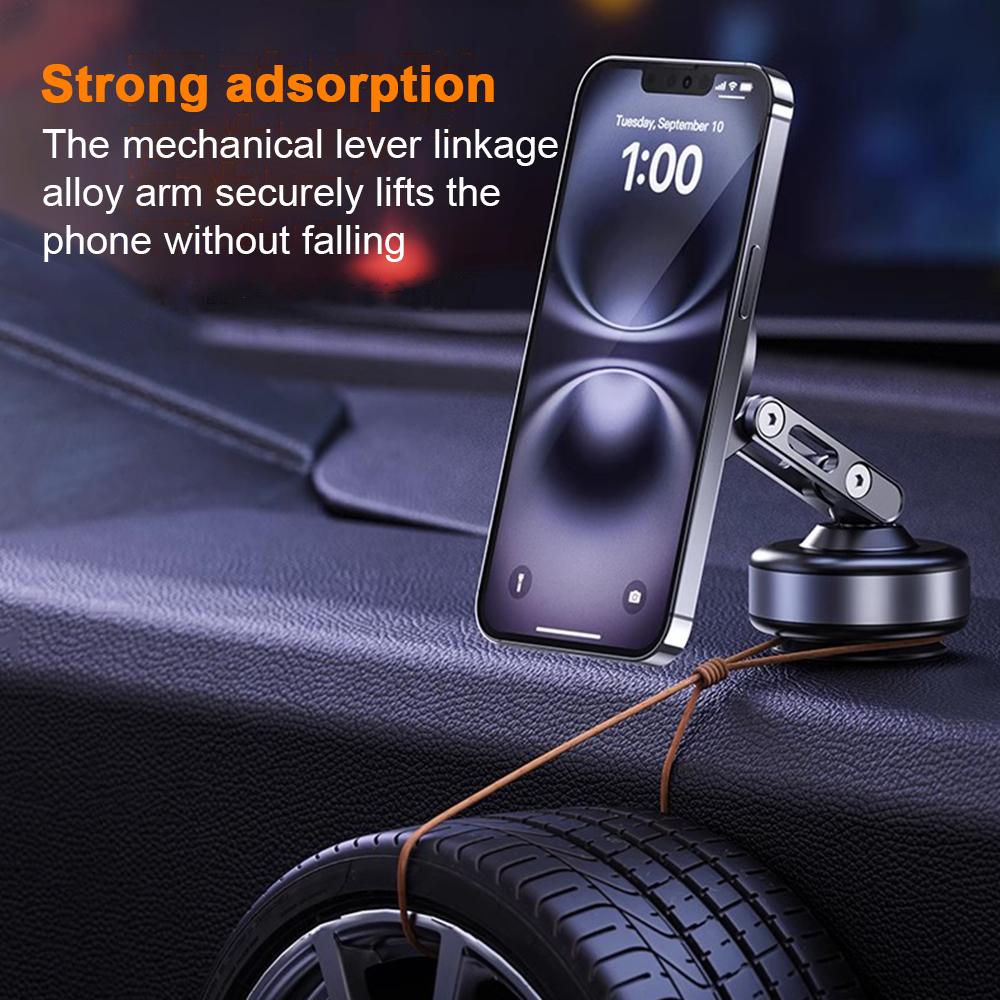 Strong Magnetic Foldable Car Phone Holder 360° Rotation Electric Vacuum Adsorption iPhone Samsung Universal Dashboard Bracket