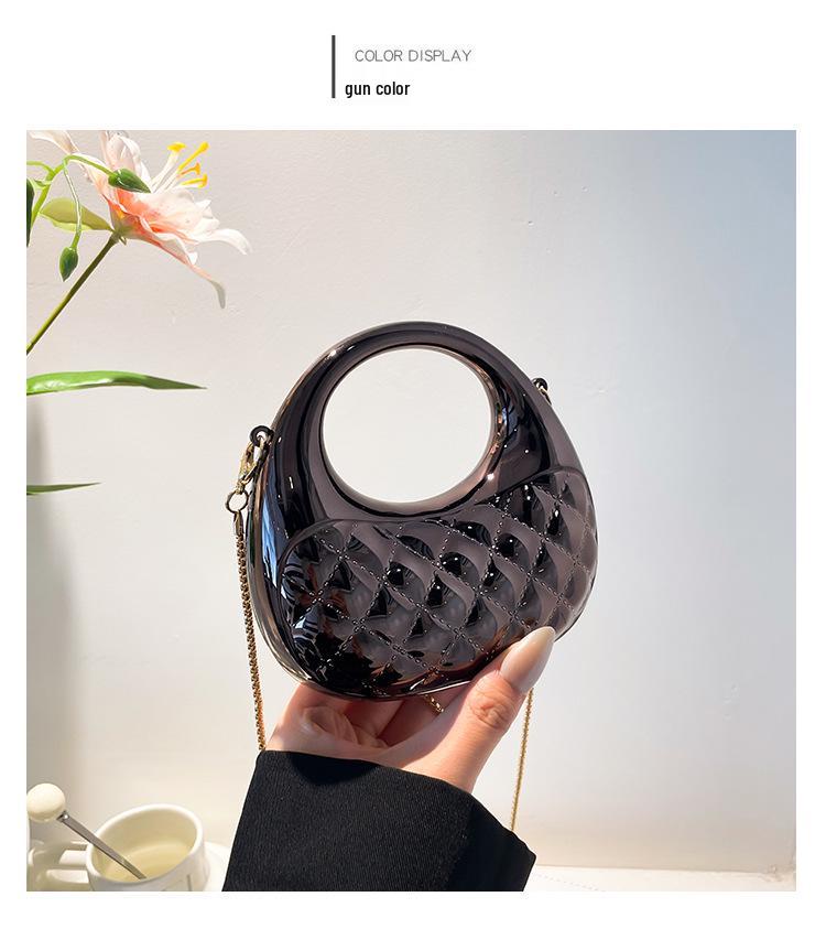 High-End Mini Crescent Acrylic Bag - Niche Fashion Lipstick Coin Purse Crossbody