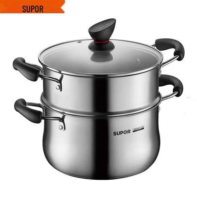 SUPOR Petite Marmite Vapeur à Soupe en Acier Inoxydable Cercle Rouge