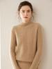 Women's Cashmere Cable Knit Sweater - Half-High Neck, Loose Fit Pullover for Autumn/Winter