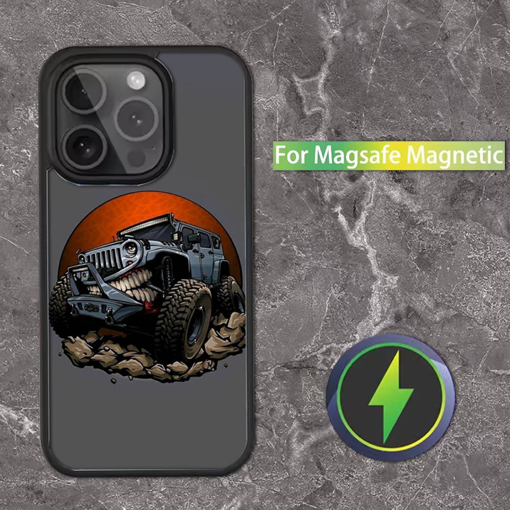 

Чехол для телефона J-Jeeps-off road SUV для iPhone 16,15,14,13,12,11,Pro,Max,Plus,Mini,SE Магнитная беспроводная зарядка Magsafe iPhone15pro
