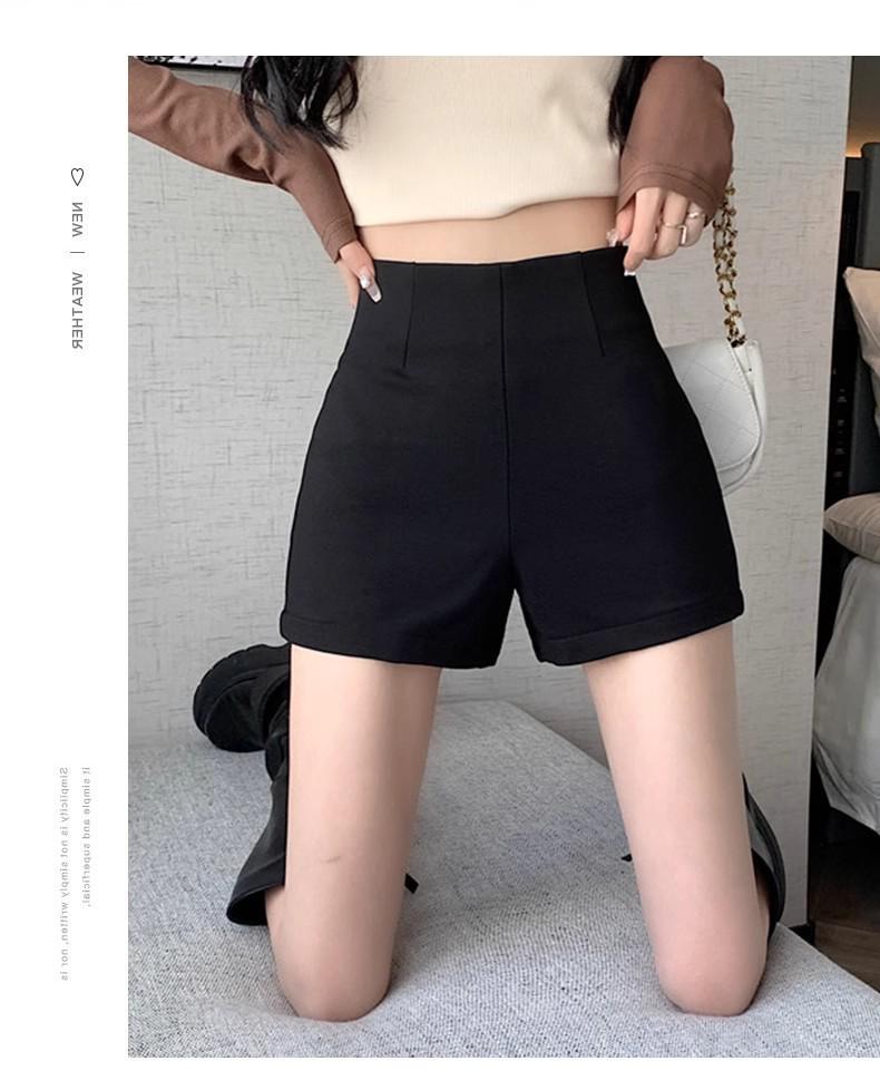 

Женские облегающие шорты с высокой посадкой, черные, стрейч XS чёрный