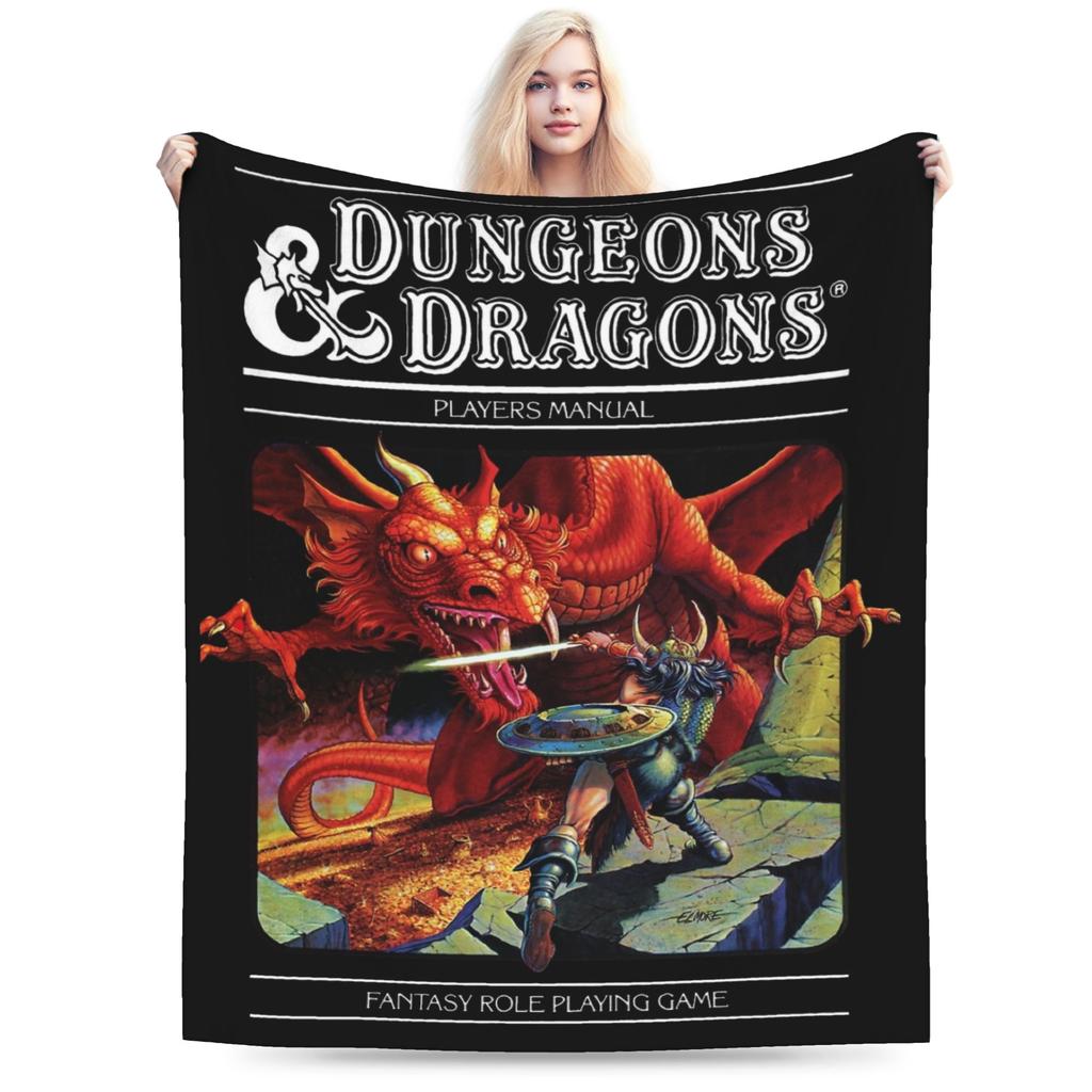 Dungeons Dragons DnD Blankets Fleece Winter Breathable Warm Throw Blanket for Home Office Rug Piece