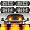4PCS 12 Strobe LED Bernstein Warnleuchte Notfall Blinkende Seitenmarkierungslichtleisten Warnsignal