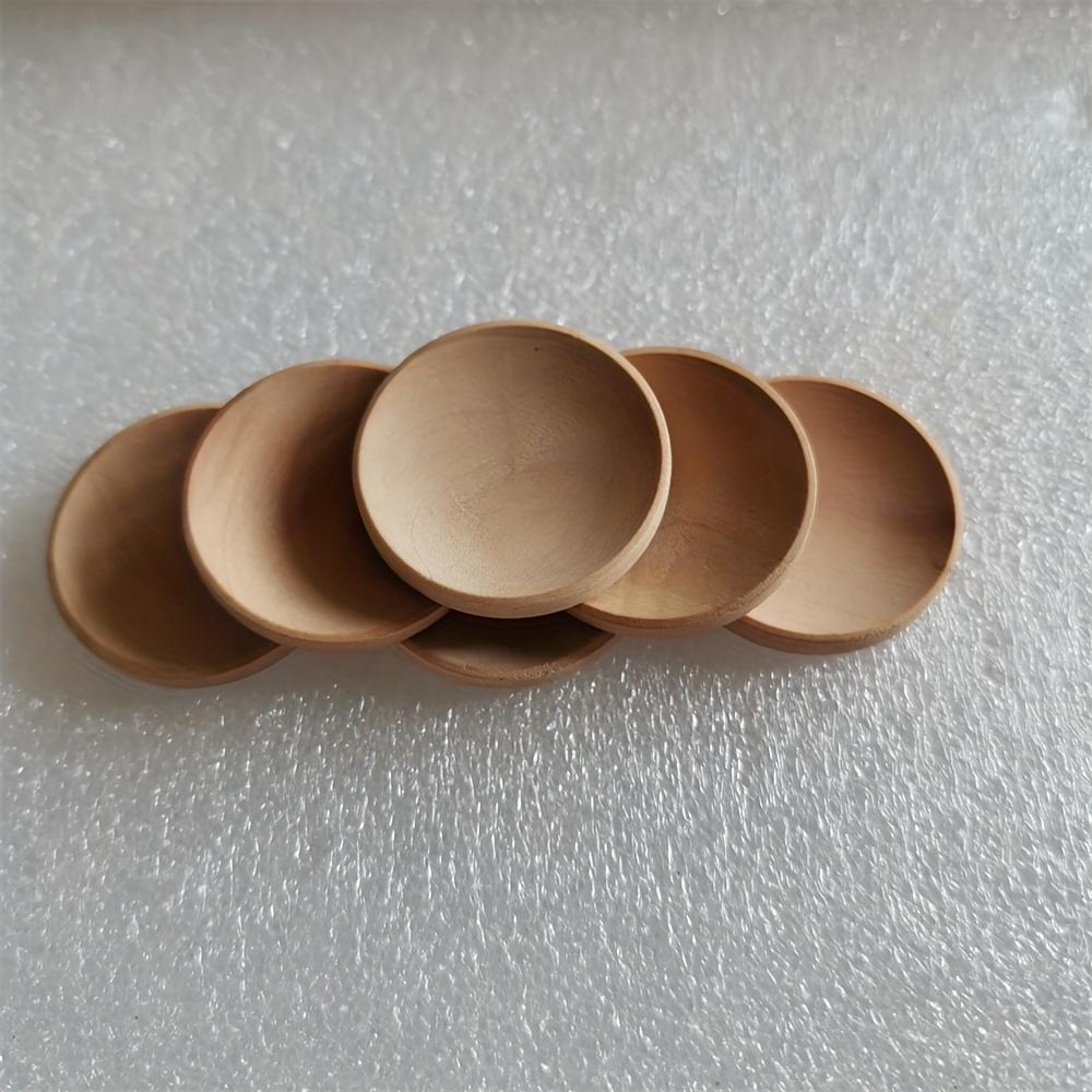30pcs Wooden Landscape Decorations, Round In Shape Measuring 3.5 X 5 Cm, Featuring One Concave Side and One Convex Side, Ideal for DIY Projects.
