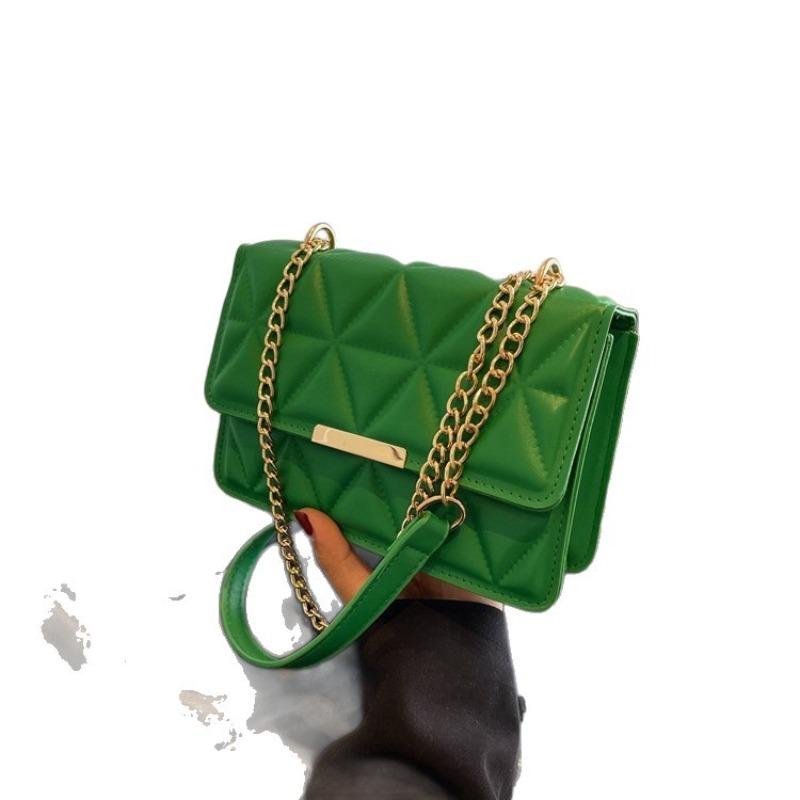 Women's Simple Texture Rhombus Embroidery Pleated Handbag 2026 Autumn New Temperament Single Shoulder Crossbody Bag