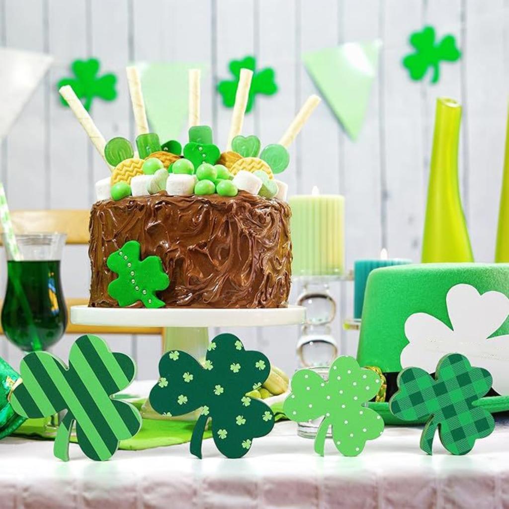 4 st St. Dekoration för St. Patrick's Day Skrivbords Hemdekoration Ornament