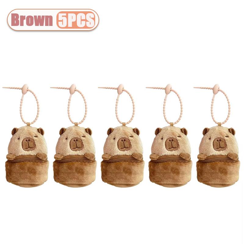 1/3/5/10/20PCS Adorable Capybara Plush Coin Purse Cute Water Pig and Bamboo Panda Keychain Perfect Christmas Gift