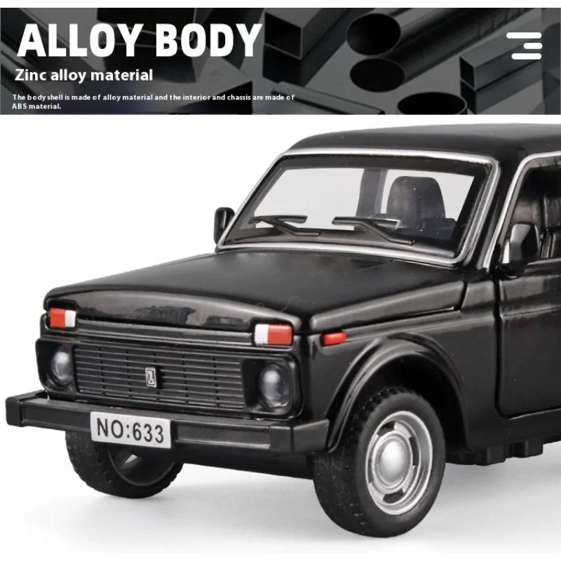 1/32 Lada Jeep Oldtimer Modell Auto Legierung Auto Diecast Modell Sound und Licht Rückzieher Spielzeug Sammlung Kinder Geburtstag Spielzeug Geschenk