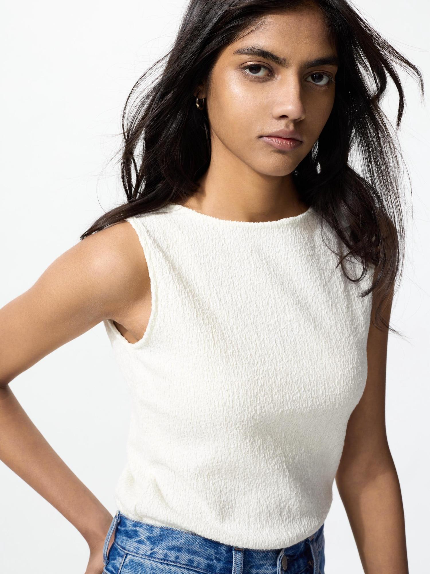 

Uniqlo Сборка с вырезом-лодочкой T без рукавов 01 OFF WHITE/WOMEN XXL