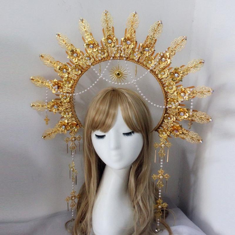 Baroque Luxury Hair Hoop Headwear Gothic Crown Material Package Goddess Pearl Headband Hair Accs for Women Photo