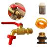Garden Water Butt Spigot Set with Brass Fitting Filter Washers 1/2 OD Inlet GHT3/4 Outlet for Irrigation Systems