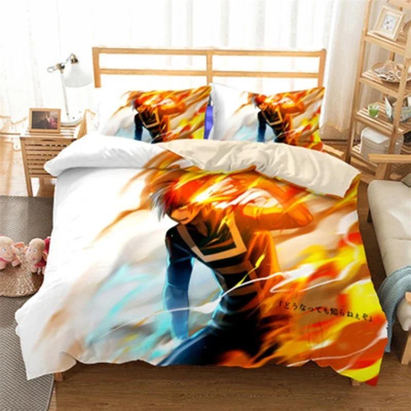 3D Printed My Hero Bedding Set Anime Quilt Cover With Pillowcase Single Queen King Size For Kids Adults Boys