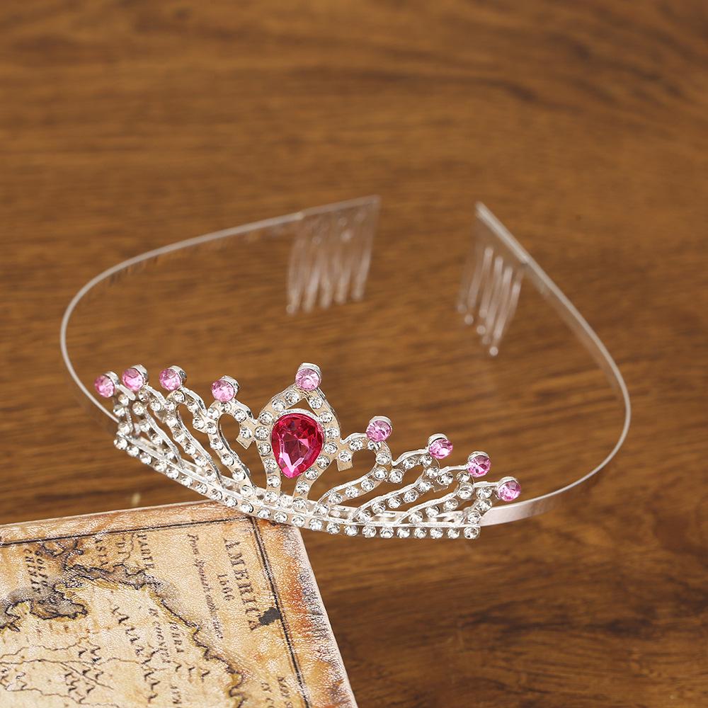 Silver Child's Diamond Headband Comb Tiara for Crown Dance Performance