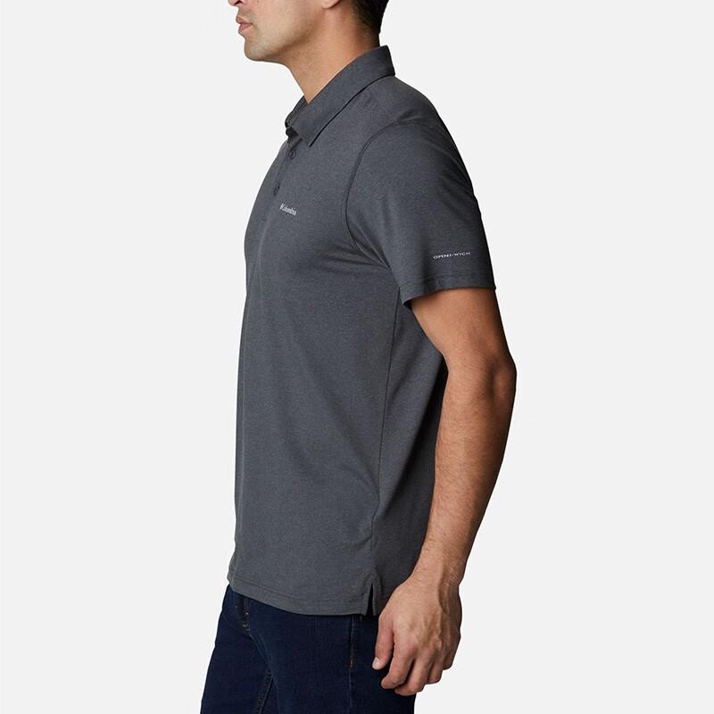 Columbia Quick-Dry Lightweight Breathable Short Sleeve Polo Shirt Men Tops Linen-Gray AE2933-013