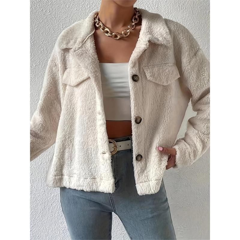 Autumn Winter Loose Casual Lamb Fleece Warm Coat Women All-match Cardigan Outwear Female Button Top