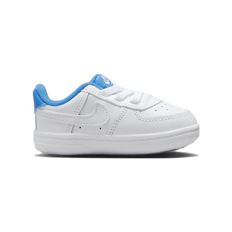 New Nike Air Force 1 Slip Resistant Cushioning Abrasion Resistant Low Top Toddler Shoes White Blue Infant And Toddler DQ0364-101