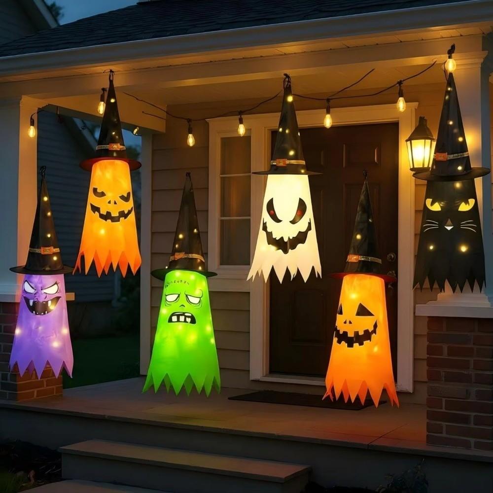 Lightweight Witch Hat Lanterns Hanging Decoration LED Glowing Light Halloween
