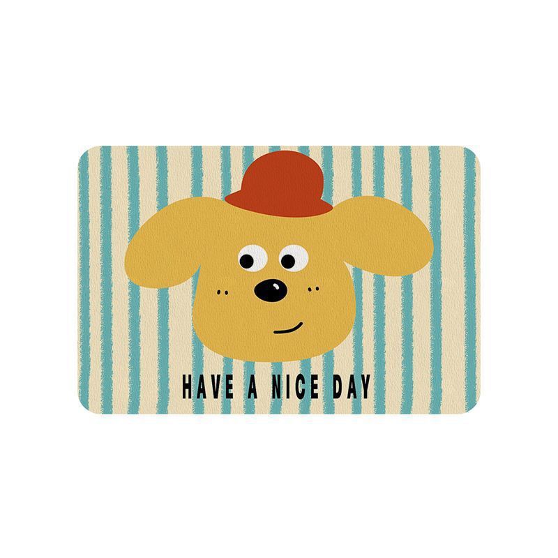 Household Cartoon Floor Mat Small Dog Cute Carpet Bathroom Non-slip Absorbent Foot Mat Toilet Thickened Cushion