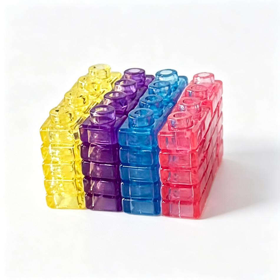 Briques de Construction Jelly Gélatineuse Souple en Cristal Transparent 40 pièces Jouet Squishy Extensible Pour Enfants Jeux de Société Créatifs Jouet de Collection