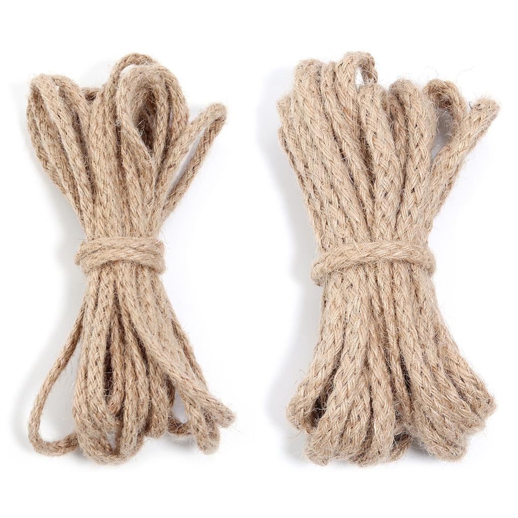 10yards/pack 6/8mm Natural Jute Rope Bold Eight Strand Twisted Cord Rope For Home Crafts Party DIY Clothing Gift Packing Decor