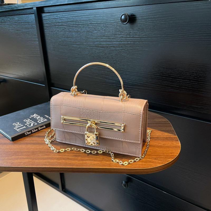 Versatile Bag Women's New Fashionable Large-capacity Handbag Women's Shoulder Bag Bright Leather Stone Pattern Commuter Bag