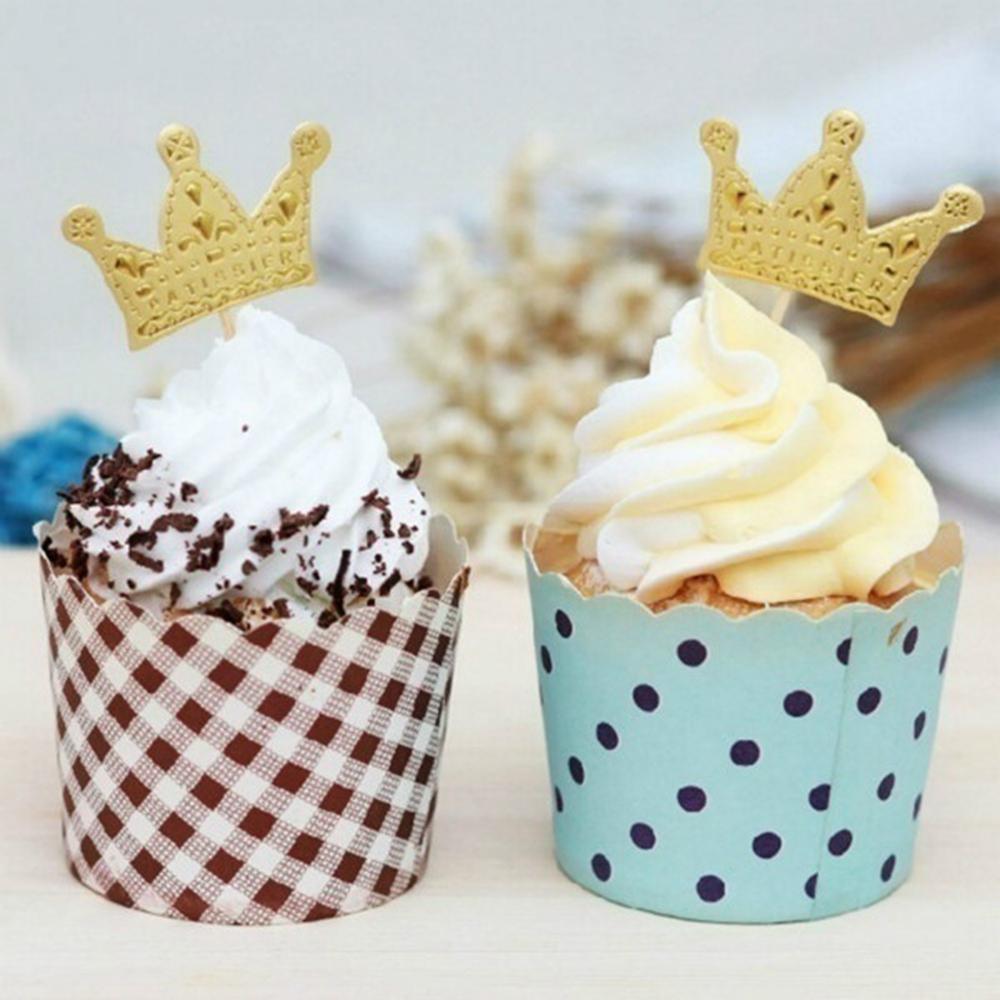 

DIY Crown Birthday Decorations Princess Party Favors Bakeware Cupcake Picks Cake Tools Cake Topper