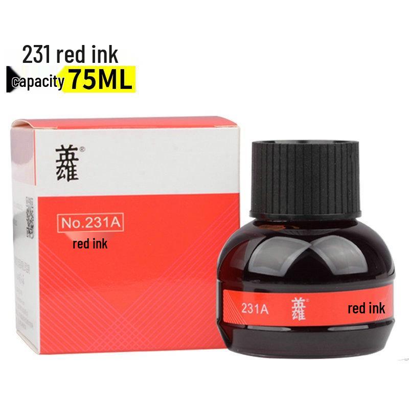 Hero Gold Fountain Pen with Special Non-Clogging, Non-Carbon Ink: Black 234, Red 200, Blue-Black 440.