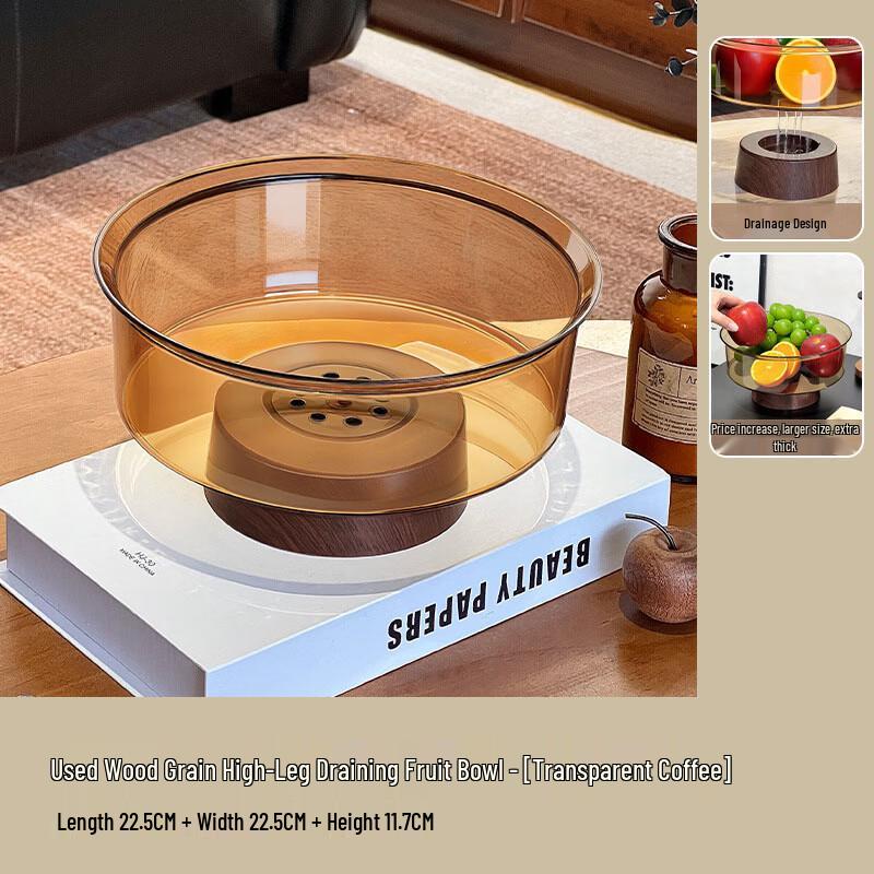 Drainable High-Foot Fruit and Snack Plate