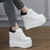 14CM Luxury Brand Ladies High Platform Wedge Boots High Heels Ankle Boots Women white Party Woman Fall Shoes Comfort