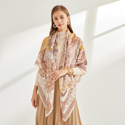 130cm Four Seasons Available New Cotton And Hemp Detachment Fashion Versatile Large Square Towel Air Conditioning Room Thin Shawl Scarf